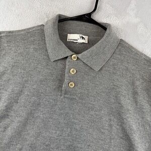I Levrieri Sweater Mens XXL Gray Merino Wool Polo Knit 3 Button Made In Italy